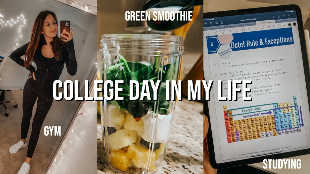 VLOG: green smoothie, gym, class, studying