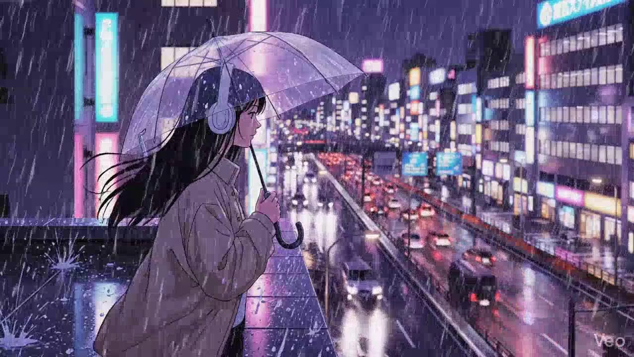Japanese Neon Rain 🌧️ Night Lofi for Focus & Relax