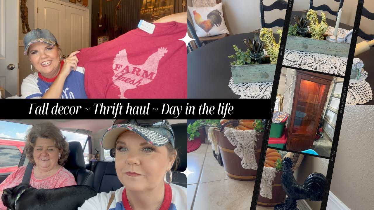 HUGE THRIFT HAUL ~🍂FALL DECOR 🍁 Hanging with my mama 🩷 #thrifthaul  #dayinthelife #thrifteddecor