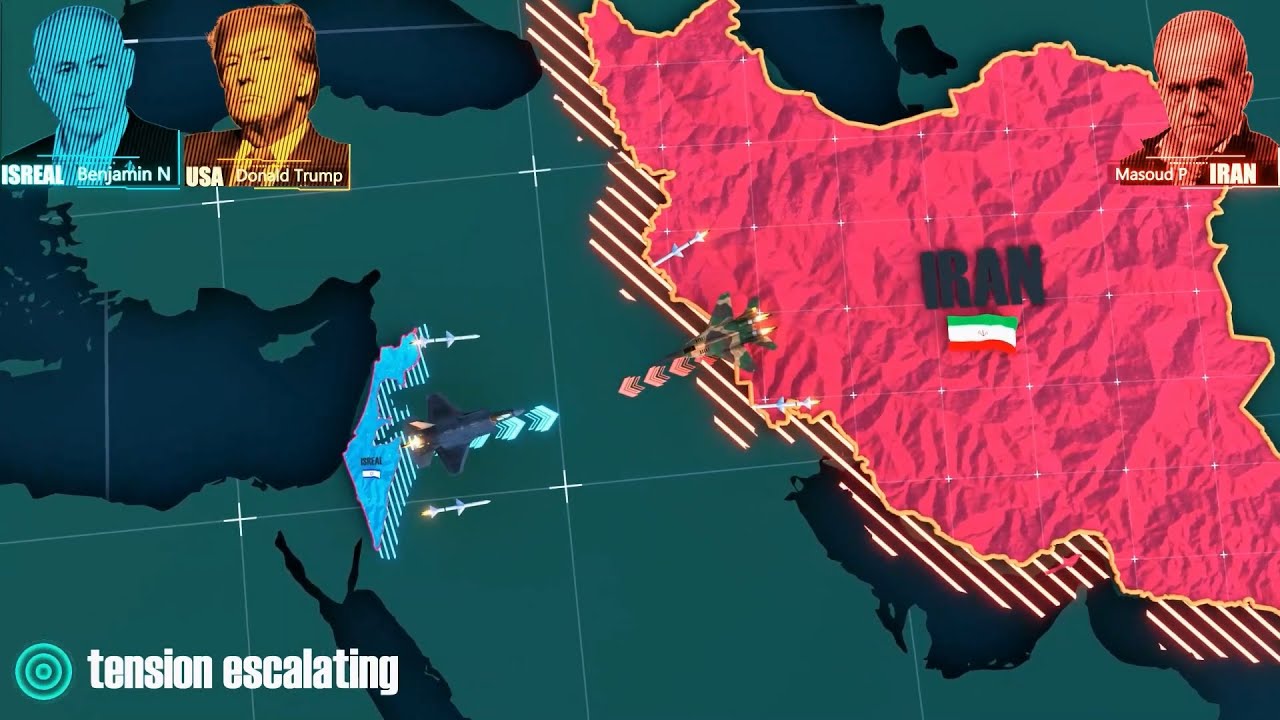 Israel&ndash;Iran 3D Map Animation