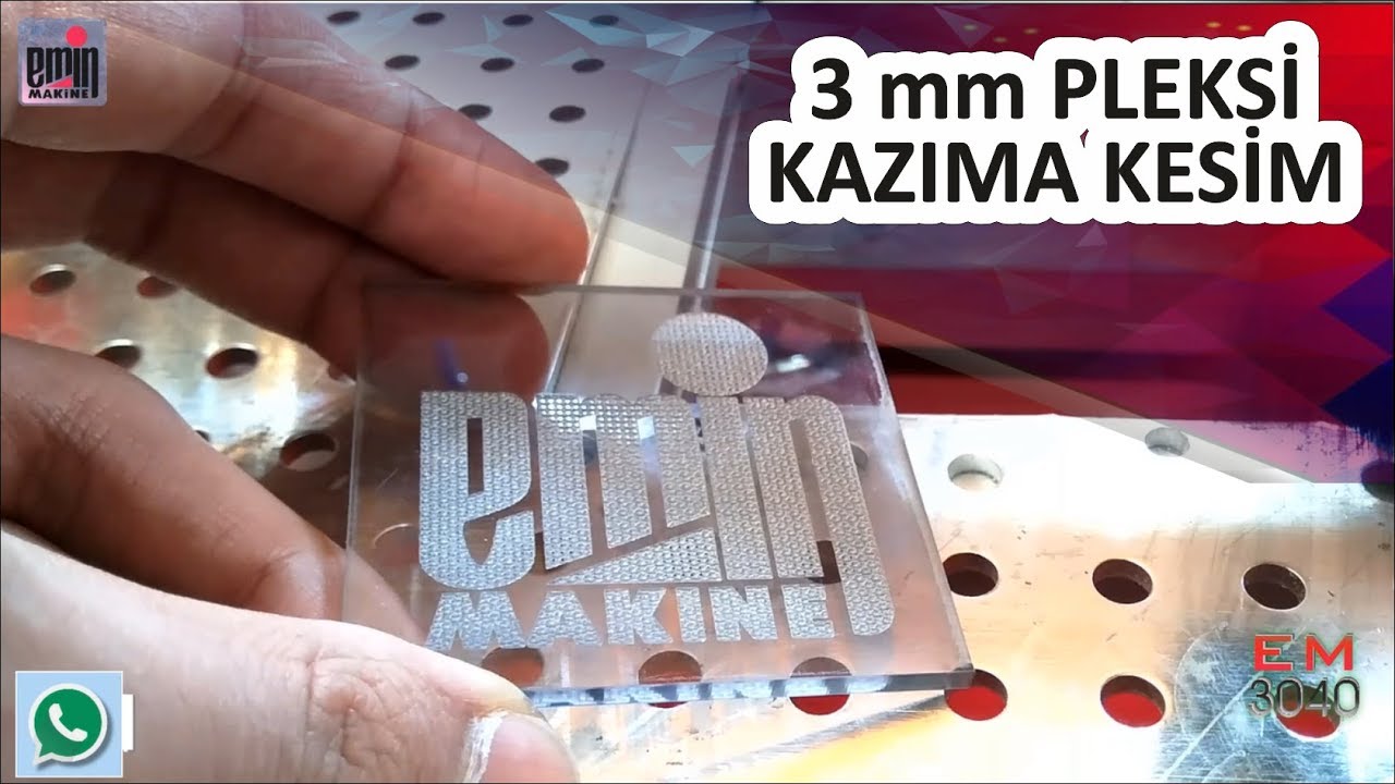 EM 3040 Lazer Makinesi İle 3mm Pleksi Kazıma ve Kesim
