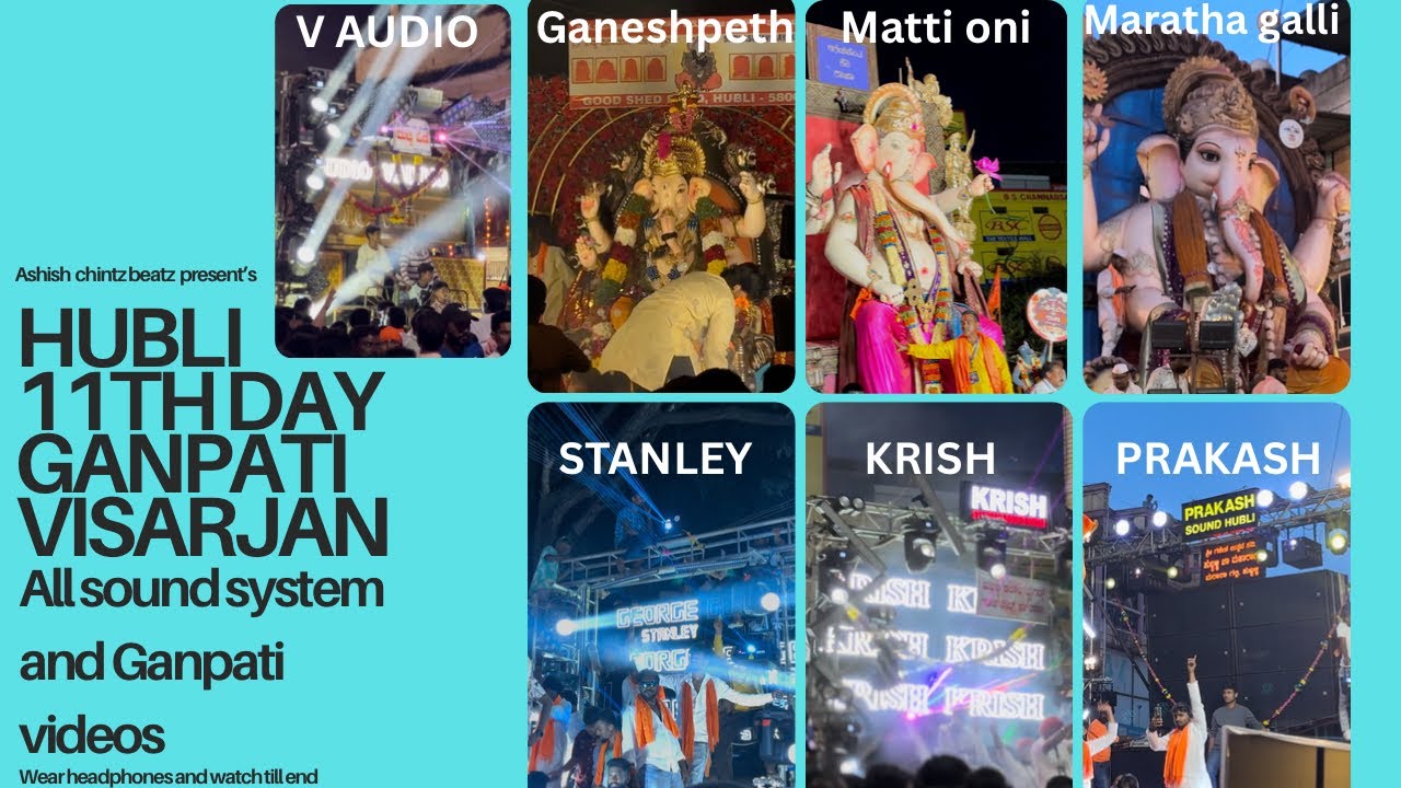 🔊 11th Day Ganpati Visarjan Hubli 2025 | Stanley Sound Krish Sound V Audio Prakash Sound | 4K 