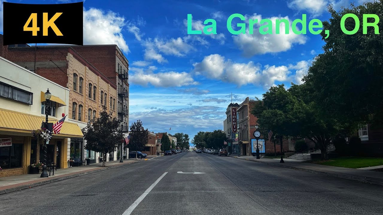 Downtown La Grande, OR Driving Tour in Fall 2023.