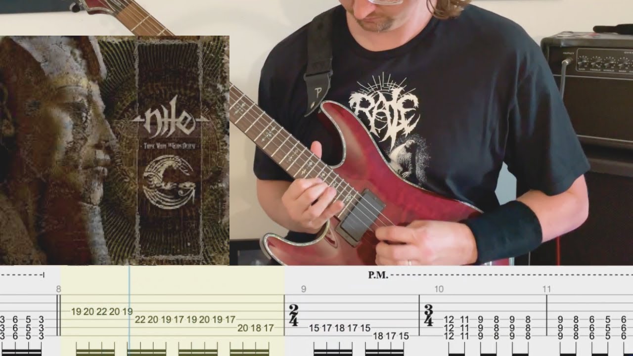 NILE - Hittite Dung Incantation (TAB linked, DALLAS TOLER-WADE guitar cover w/ SOLO)