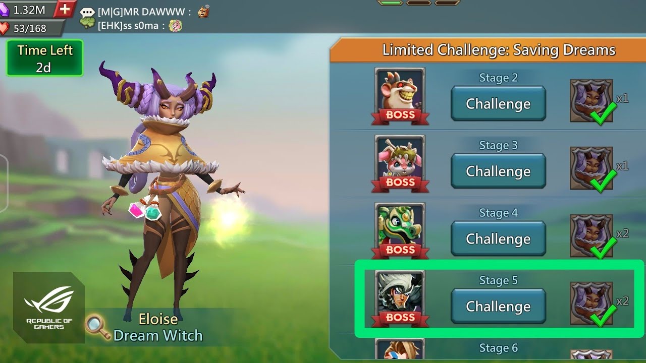 Limited Challenge: Saving Dreams Stage 5 - Lords Mobile | Solitary Slumber | Without Rose Knight