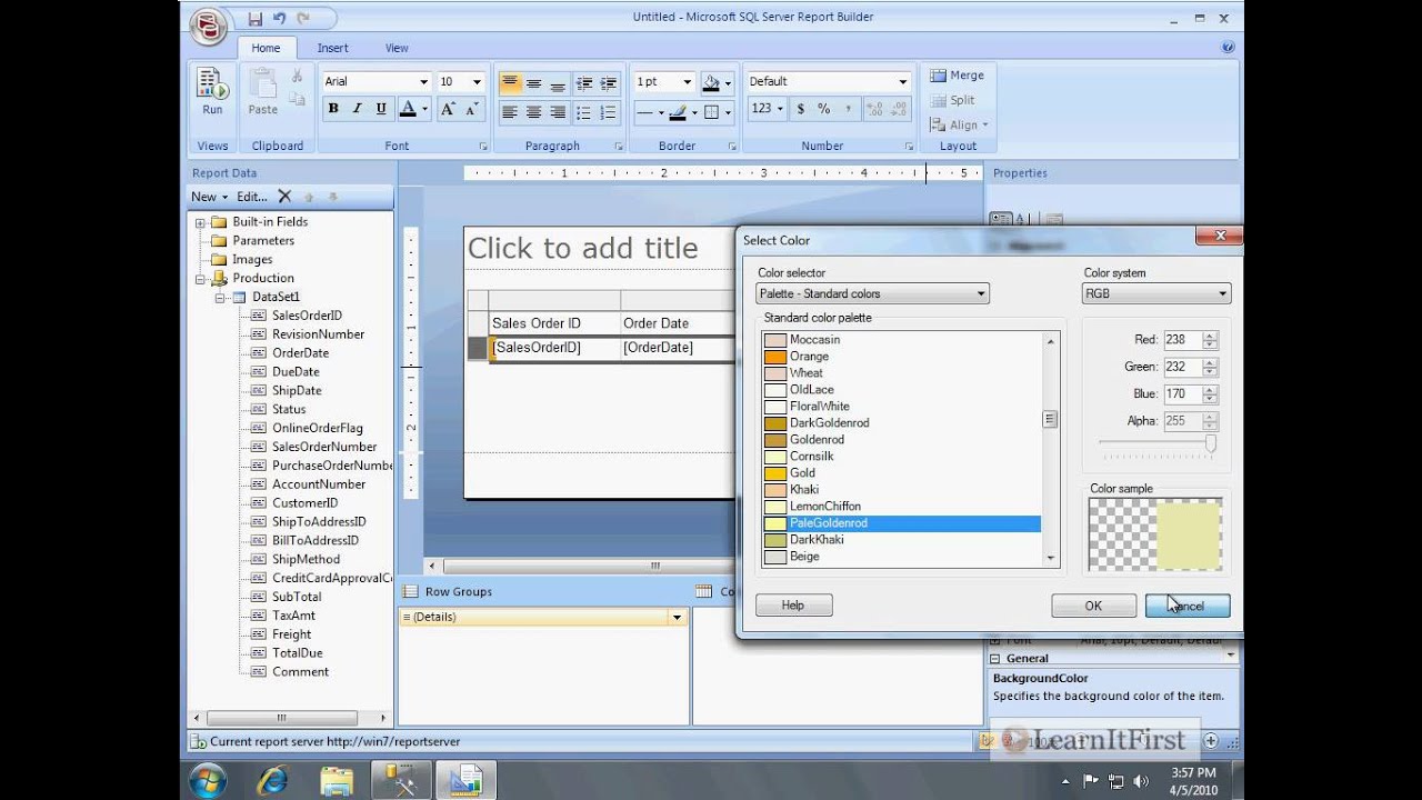 How to Do Banded Rows with Report Parameters in SQL Server 2008/R2 Reporting Services