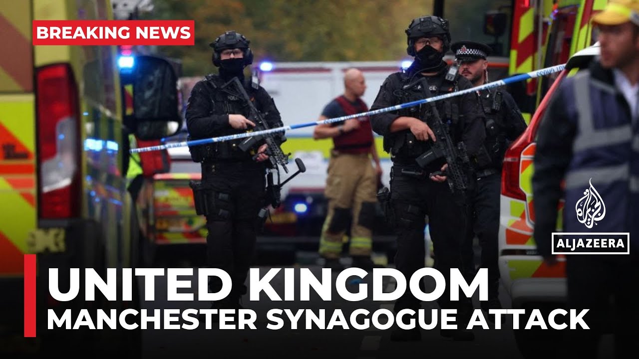 Manchester synagogue attack: Four injured in car and knife attack as suspect shot by police