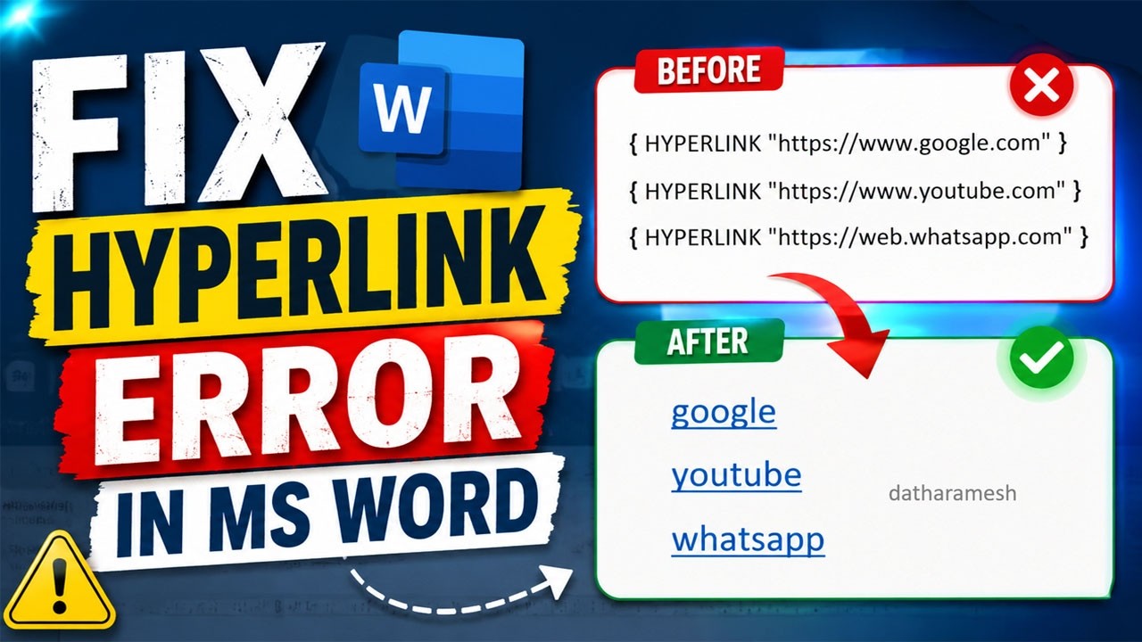How to Fix Hyperlink Not Working In MS Word | Fix Hyperlink Error