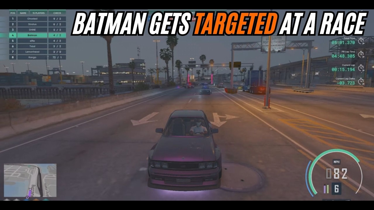 Бэтмен становится мишенью для полицейских на ночных гонках | GTA 5 RP NoPixel 4.0