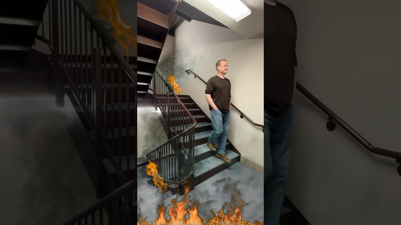 Seriously?!  Funny Fire Escape Sign in Hotel
