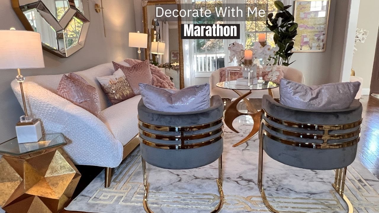 DECORATE WITH ME & TOUR MARATHON | Home Decor Ideas for Living Room | Dining Room Bathroom | Bedroom