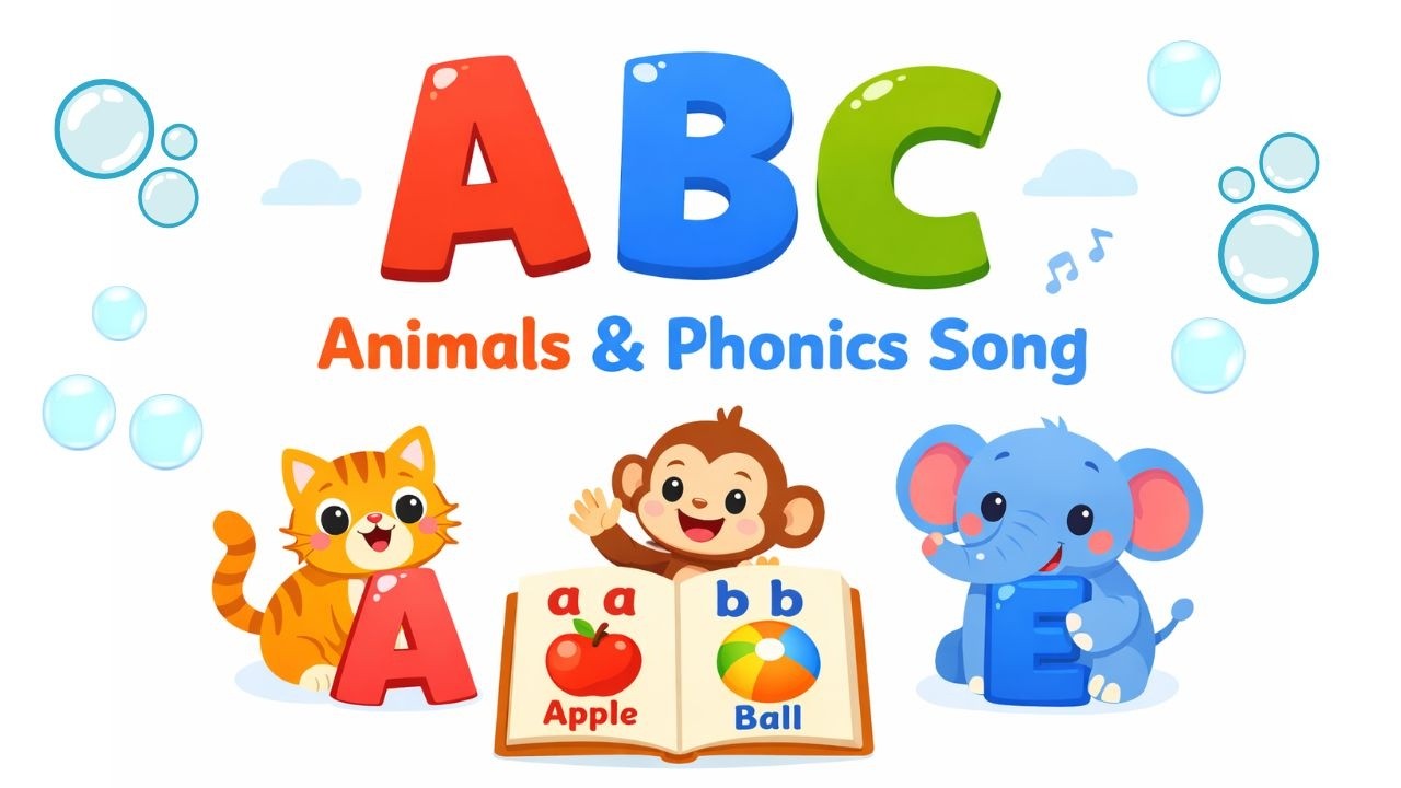 Nursery Rhymes in English | ABC Animal Song and Phonics Song | Learn Kindergarten Song 🌈