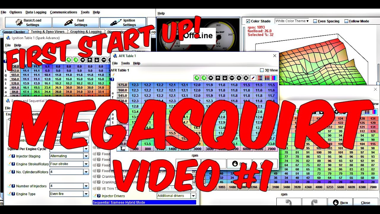 Первый запуск Megasquirt! (Видео настройки №1)