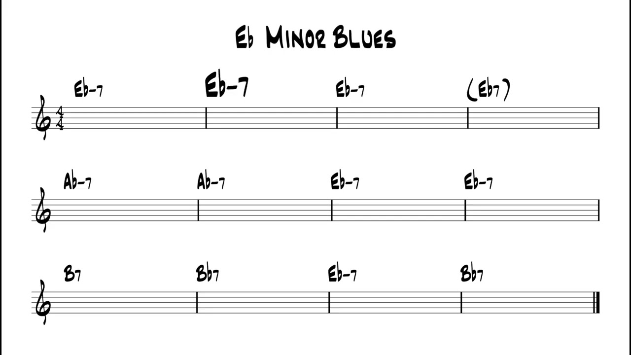 Minor Blues in Ebm Backing Track / Play-along (120 bpm)