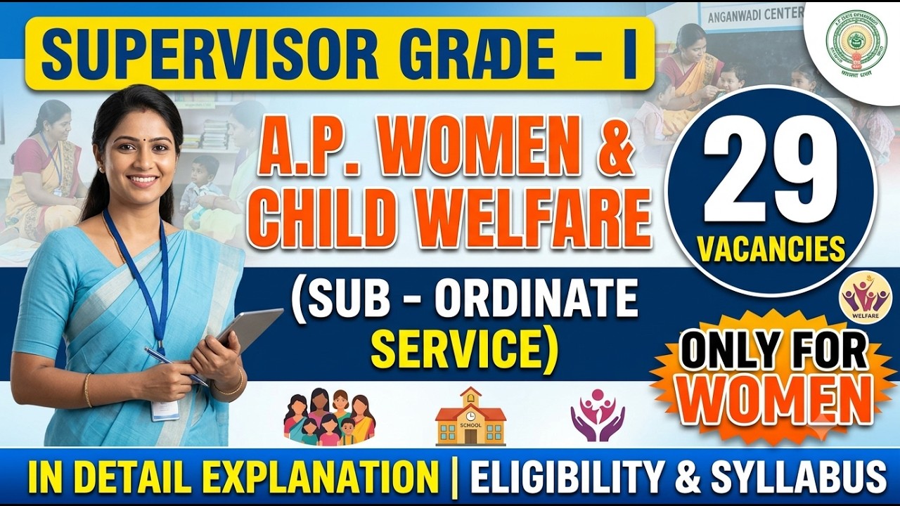 APPSC Supervisor Grade 1 Notification | Women Development & Child Welfare | 29 Vacancies | Full D...