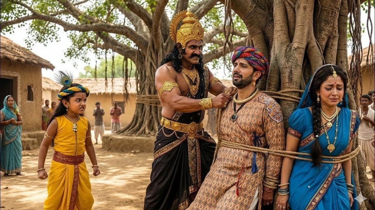 कंस ने बाल कान्हा के सामने मैया-बाबा को पेड़ से बाँध दिया || यशोमती मईया के नंदलाला || Krishan leela