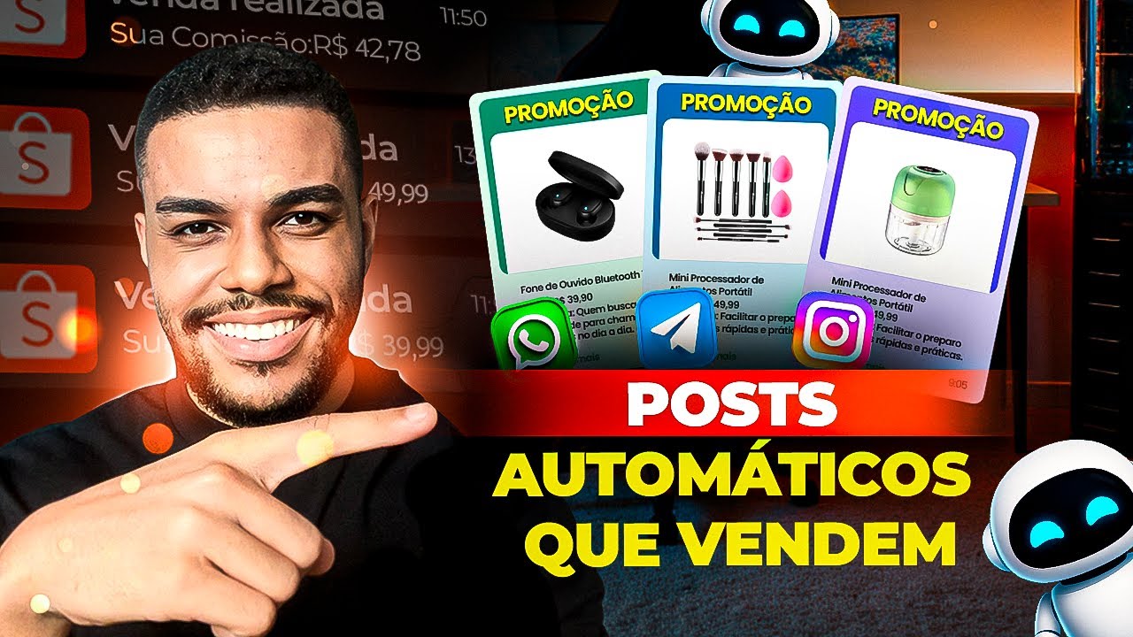 SHOPEE AFILIADOS: O SEGREDO pra GERAR POSTS AUTOMÁTICOS de GRAÇA no WhatsApp, Telegram e Instagram!