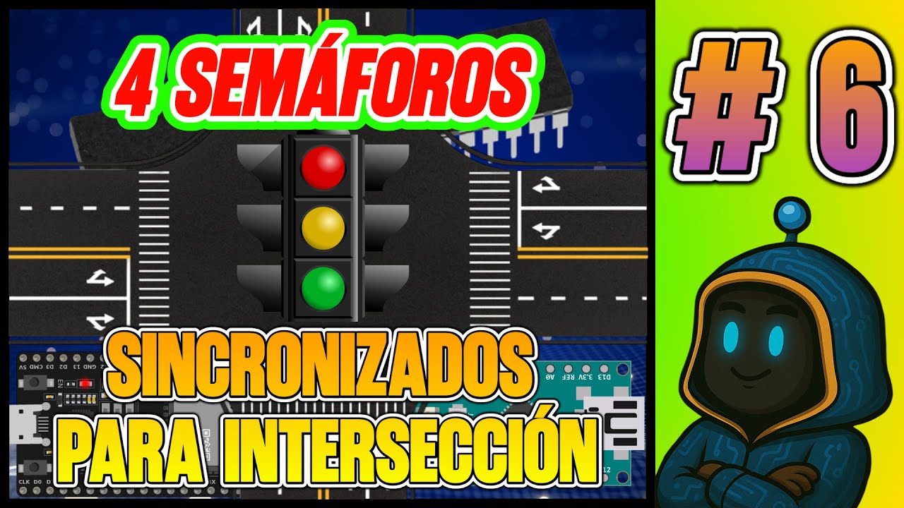 4 SEMÁFOROS SINCRONIZADOS PARA INTERSECCIÓN 🚦🔁