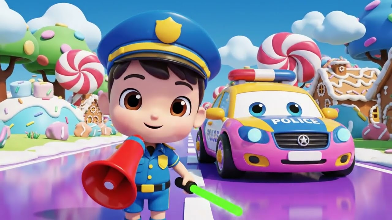 The Wheels on the Police Car Song 🎵 Fun Kids Music