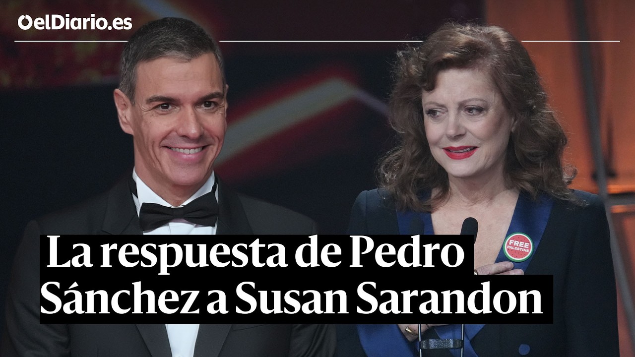 Pedro Sánchez reacciona en los Goya 2026 a las palabras de Susan Sarandon