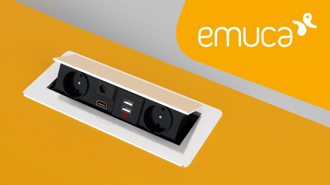 Como montar un multiconector Atom 26 integrado en un mueble - Emuca