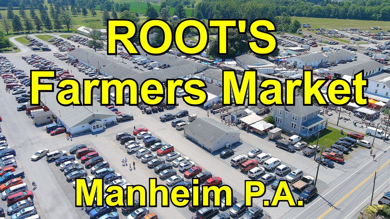 ROOT'S Farmers Market and Flea Market in Manheim PA Pennsylvania 4K Drone footage