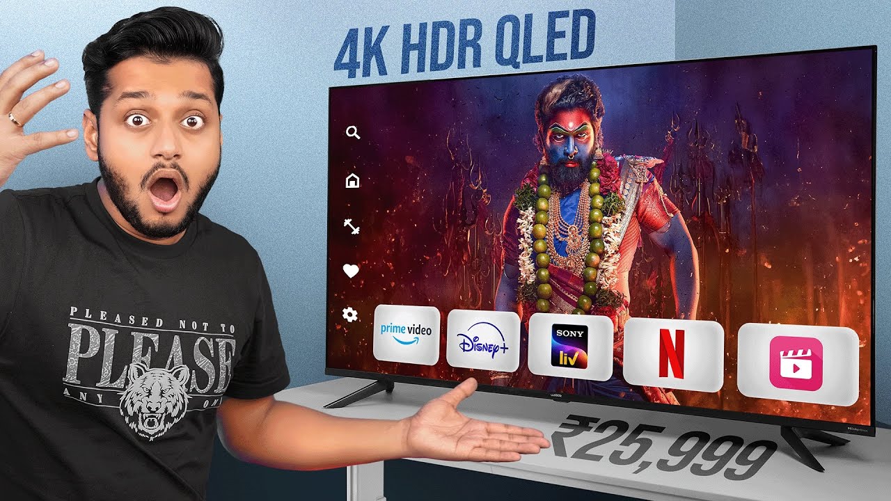 I Bought Best 55inch Android TV Under 25,000 Rupees Only | 30W Speaker, QLED HDR Display |