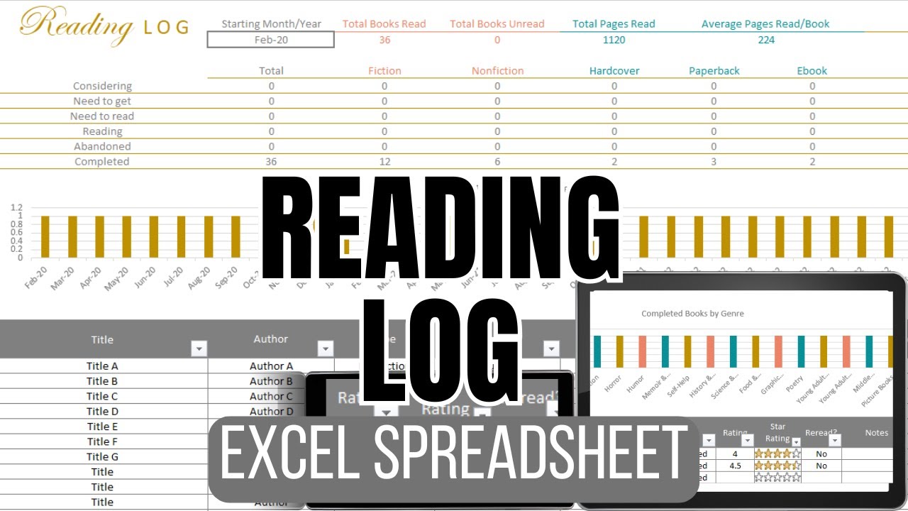 Reading Log Spreadsheet (Excel)