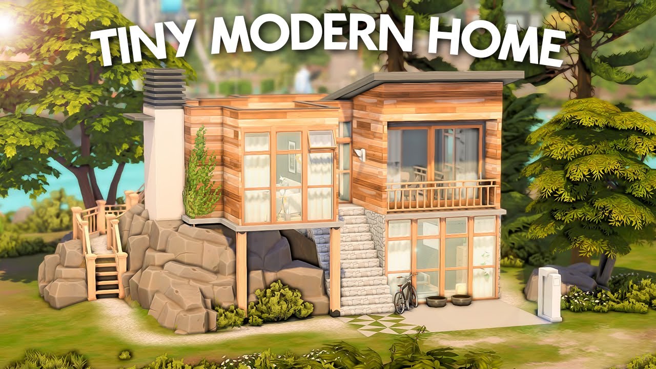Modern Tiny Home 🏠 The Sims 4 Speed Build || No Talking