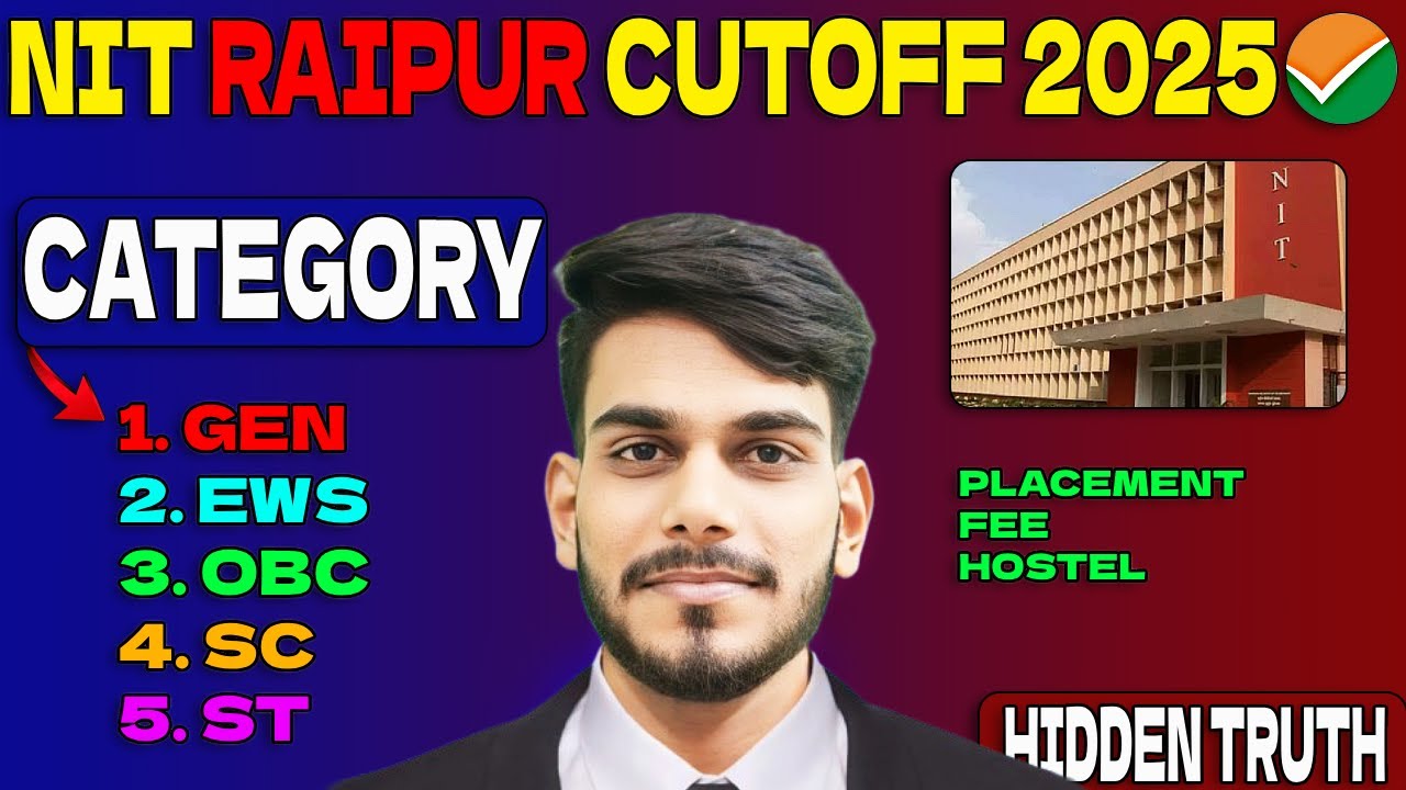 NIT RAIPUR Cutoff 2025 JEE MAINS | Category-Wise Detailed Analysis | #jeemains #nits