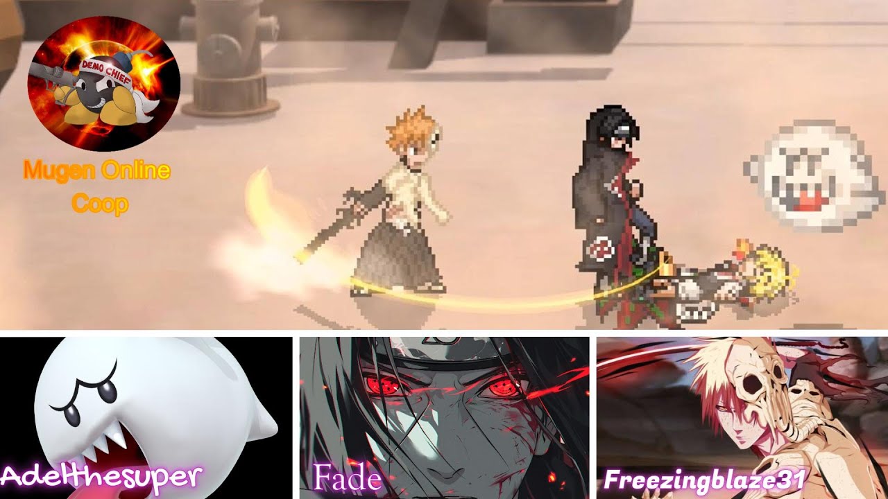 💣Mugen Online Coop:  Itachi, Ichigo Hell & Boo #mugenjus  (Downloads)😁