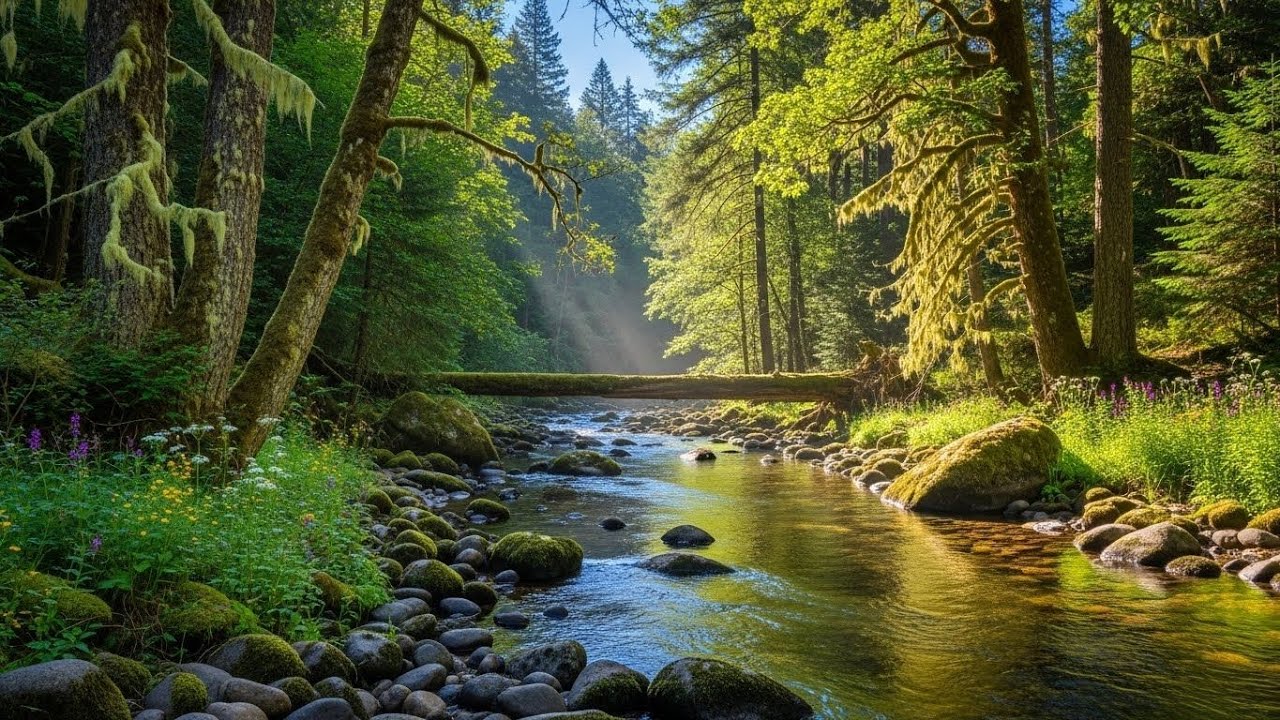 Forest Stream River 🌲🌊 Gentle Flowing Water for Sleep and Meditation #2798