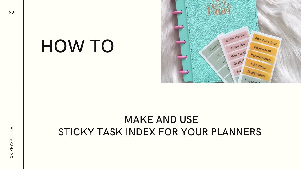 How to DiY Sticky Task Index for your Planners | Skippyskittle