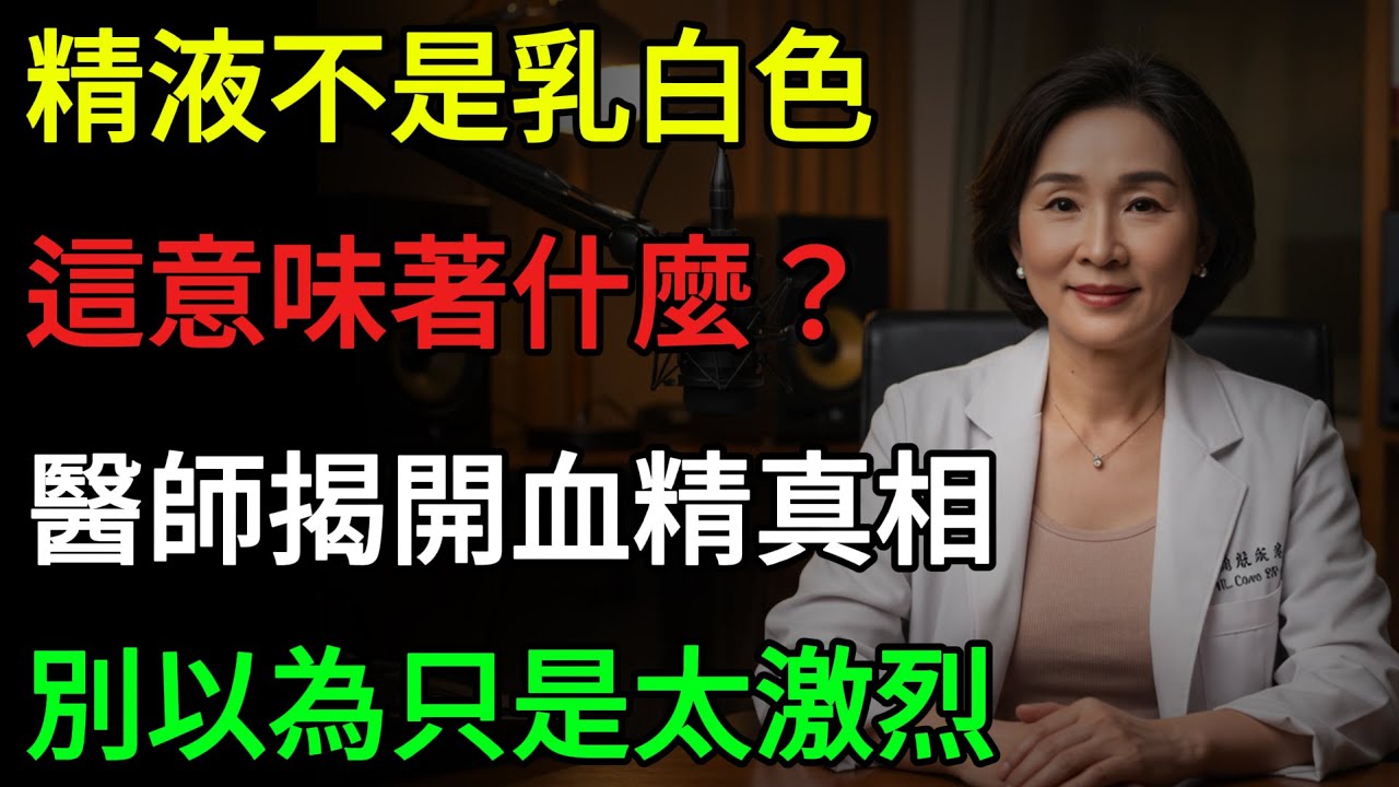 從精液顏色看健康！血精、黃精、白精代表什麼？不只是肾亏！醫師教你從顏色讀出身體警訊。