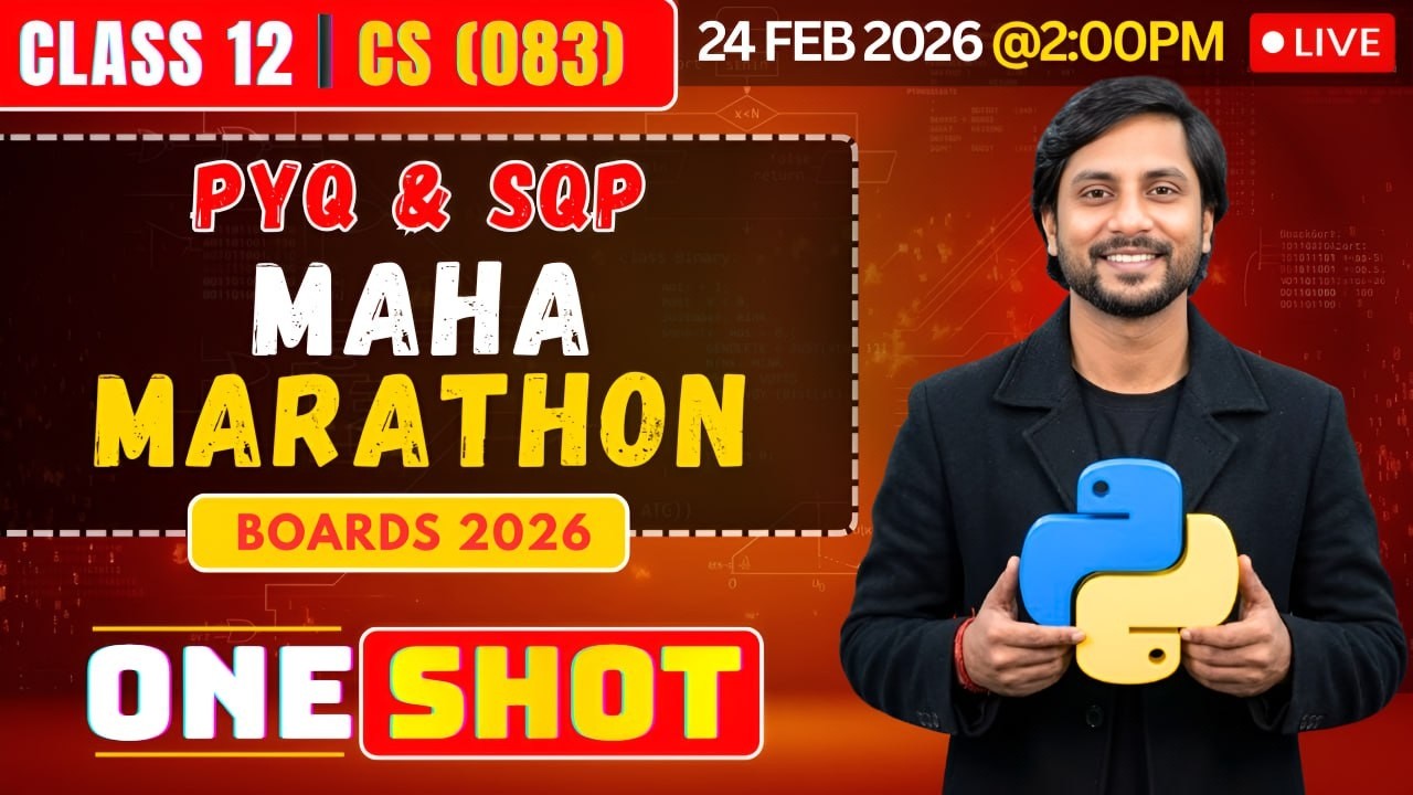CS Class 12 Boards 2026 Maha Marathon LIVE | Most Repeated PYQ & SQP Questions