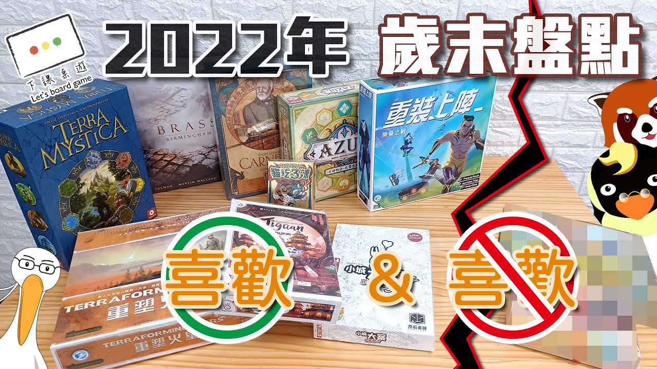 2022年歲末盤點桌遊：卡內基｜花磚物語:花園宮殿｜貓吃三辣｜重塑火星｜東方機關術｜神祕大地｜小城大案｜工業革命伯明罕｜重裝上陣