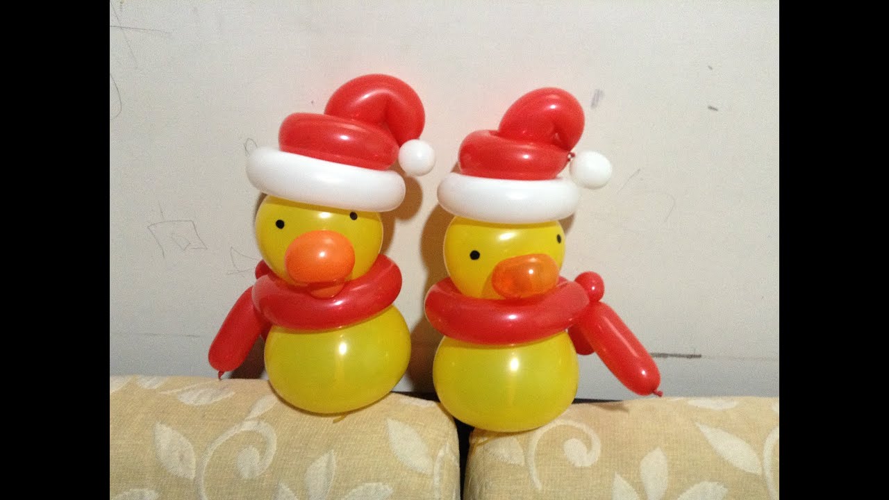 造型氣球 黃色小鴨聖誕版 yellow rubber duck season balloon twisting