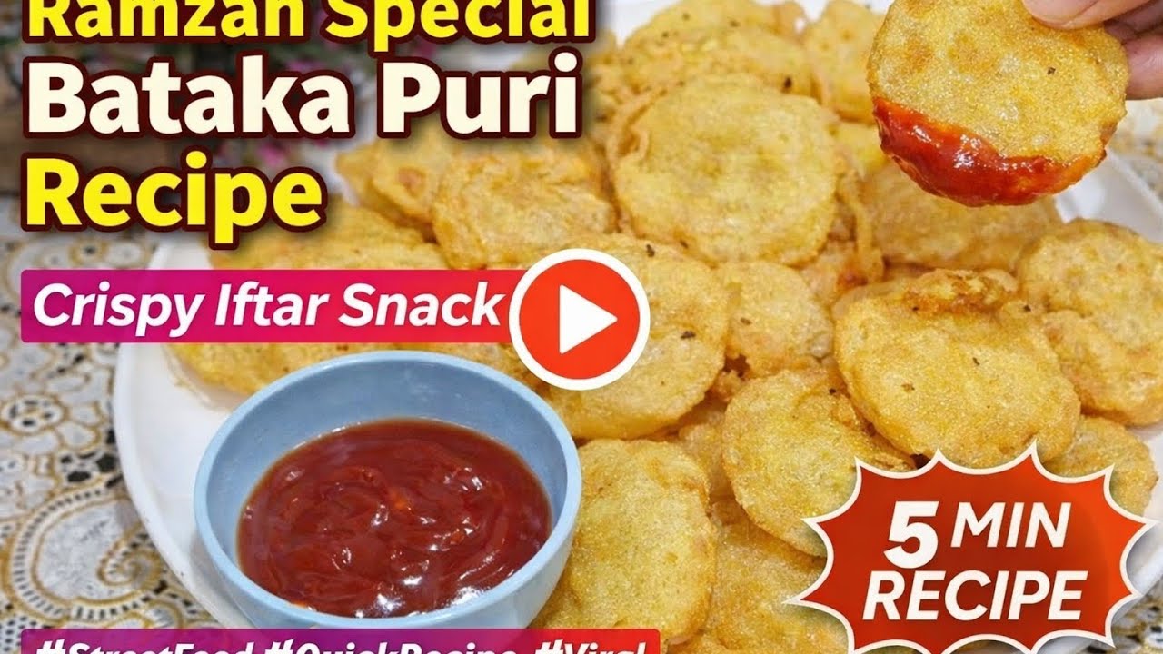 Ramzan Special Day 8 Bataka Puri | Crispy Aloo Pakoda Recipe | 5 Min Iftar Snack