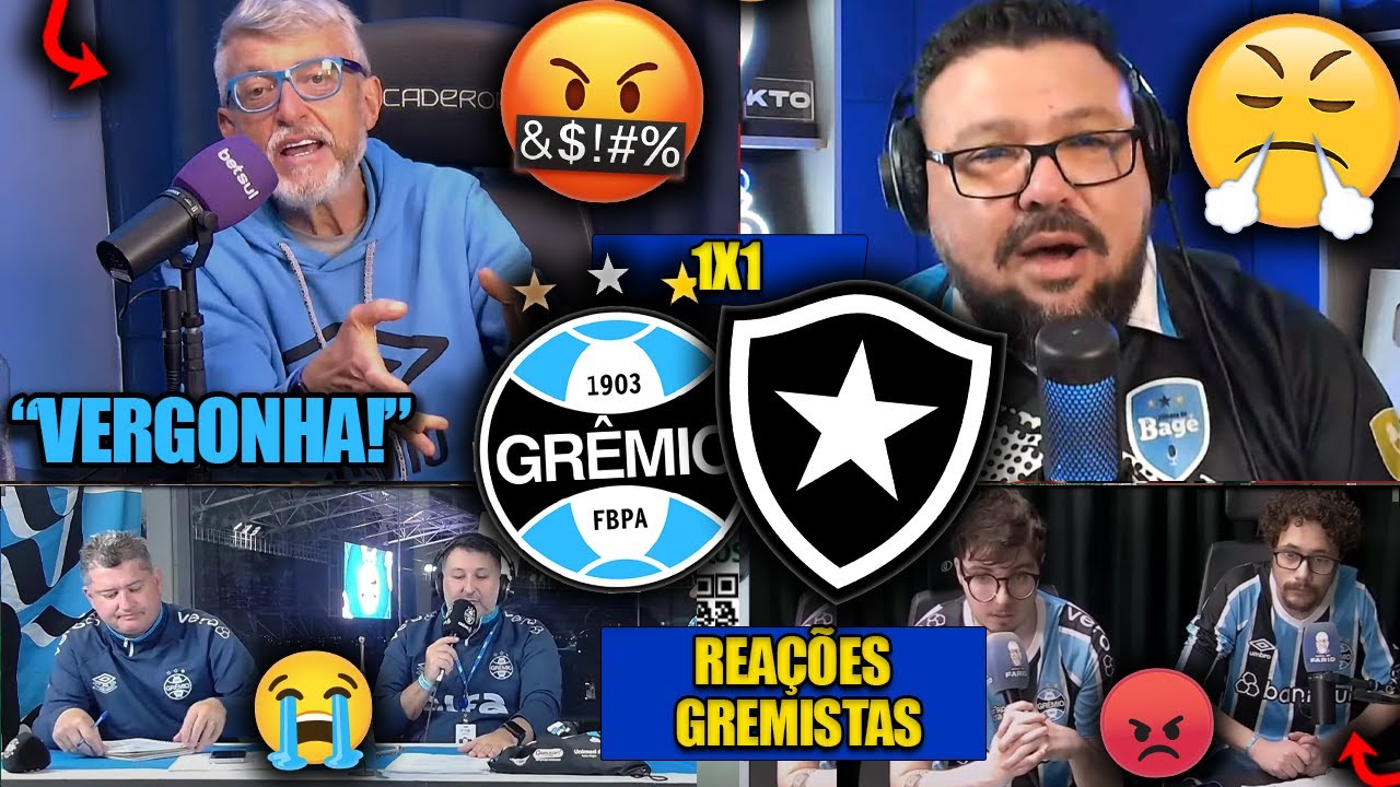 REA&Ccedil;&Otilde;ES dos GREMISTAS - GR&Ecirc;MIO 1X1 BOTAFOGO - BRASILEIR&Atilde;O 2025 - VAMOS RIR DO FARID!