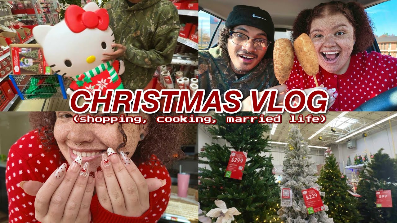 CHRISTMAS VLOG 🎄 shopping, eating, christmas decor, married life | vlogmas day 6