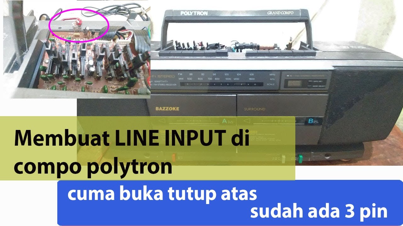 Sudah ada 3 PINnya. Cara membuat LINE INPUT dgn aman di compo Polytron jadul agar bisa tersambung HP