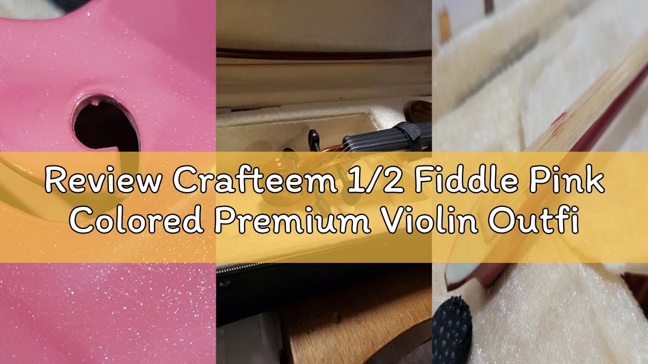 Review Crafteem 1/2 Fiddle Pink Colored Premium Violin Outfit for Beginners Adults Kids With 5 Color