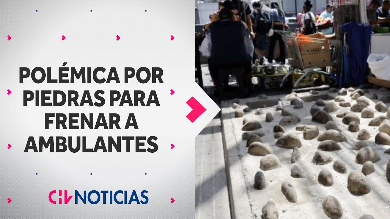 Instalan PIEDRAS EN VEREDAS para frenar comercio ambulante en Estación Central - CHV Noticias