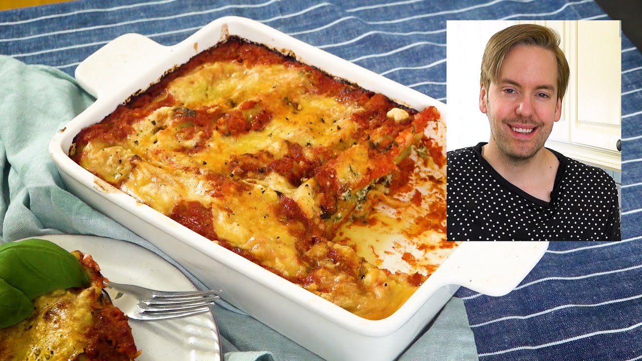 Vegansk cannelloni med spenat och ost