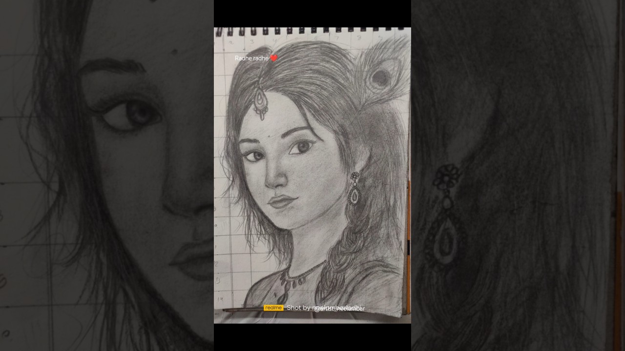 radha ji pencil drawing 