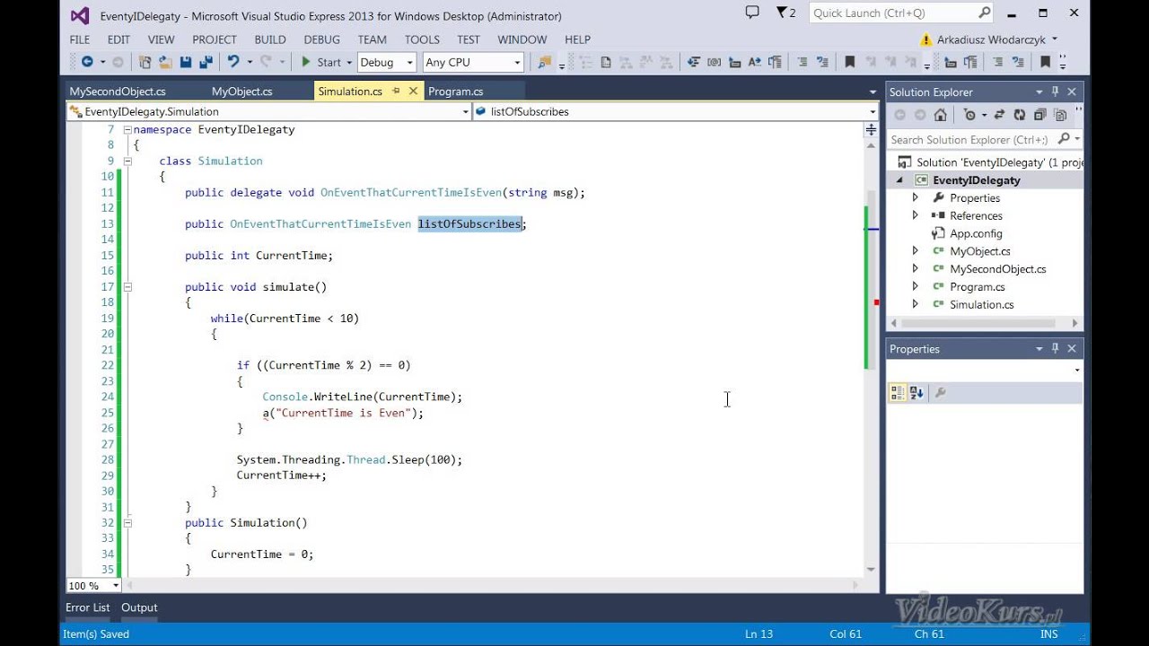 Eventy i Delegaty w C#