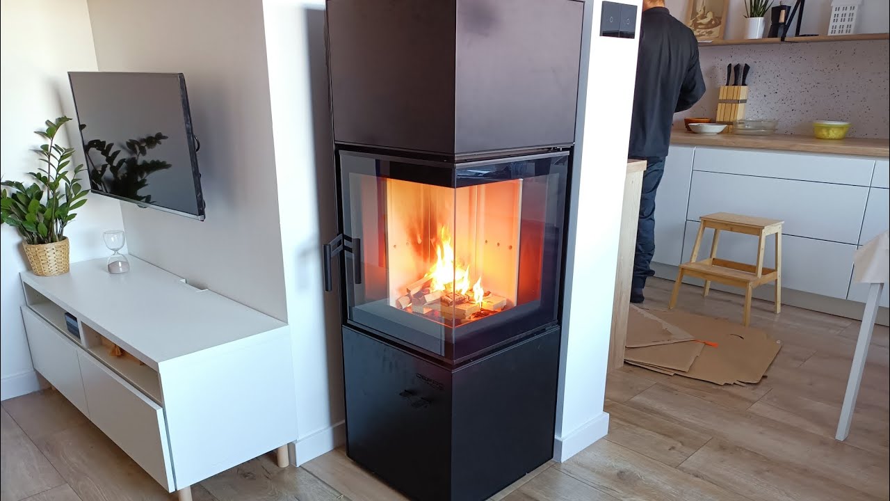 Piec kominek narożny Defro Home QUADROOM