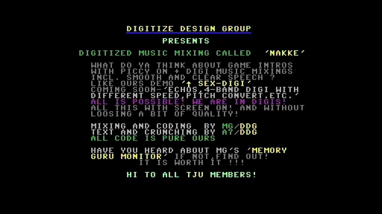Commodore 64 demo: Digital Design Group - Nakke (1987)