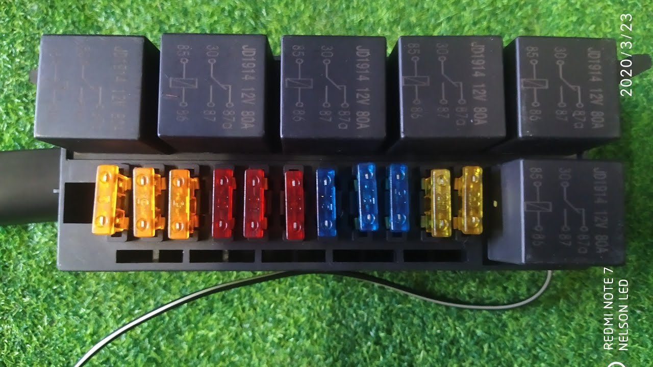 Sample Wiring of Relay and Fuse box for Car..