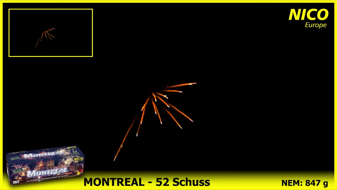 Montreal 52-Schuss-Feuerwerkverbund von Nico